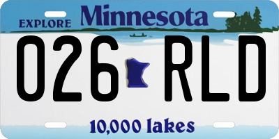 MN license plate 026RLD