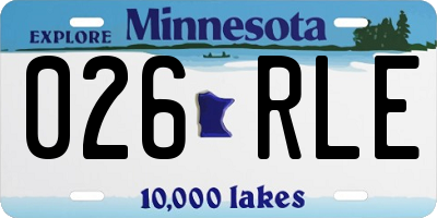 MN license plate 026RLE