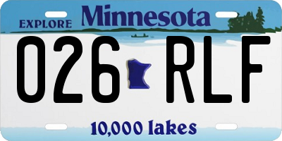MN license plate 026RLF
