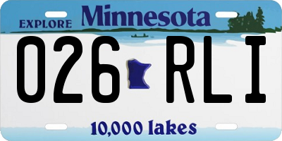 MN license plate 026RLI