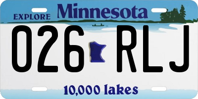 MN license plate 026RLJ
