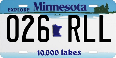 MN license plate 026RLL
