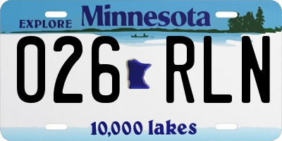 MN license plate 026RLN