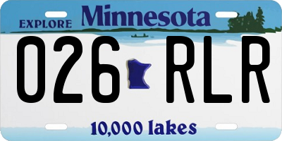 MN license plate 026RLR