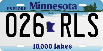 MN license plate 026RLS