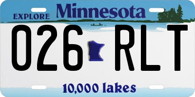 MN license plate 026RLT