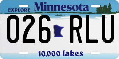 MN license plate 026RLU