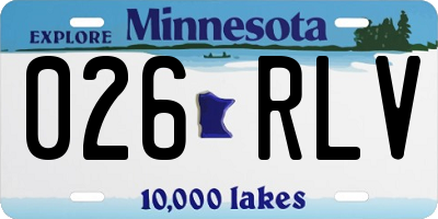 MN license plate 026RLV