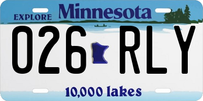 MN license plate 026RLY