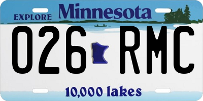 MN license plate 026RMC