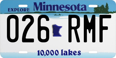 MN license plate 026RMF