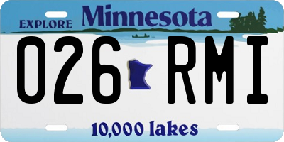 MN license plate 026RMI