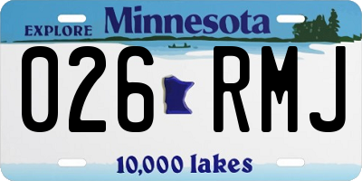MN license plate 026RMJ
