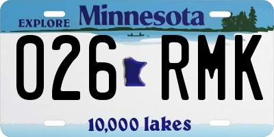 MN license plate 026RMK