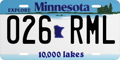 MN license plate 026RML