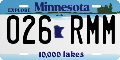 MN license plate 026RMM