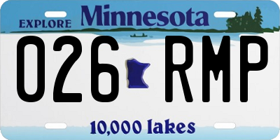 MN license plate 026RMP