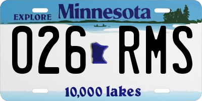 MN license plate 026RMS