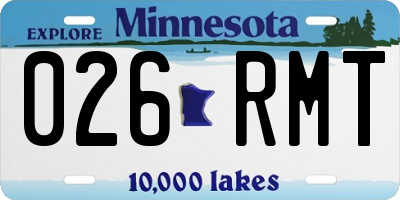 MN license plate 026RMT