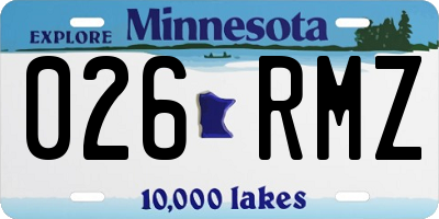 MN license plate 026RMZ