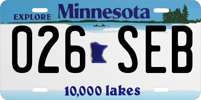 MN license plate 026SEB