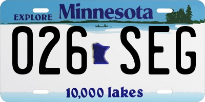 MN license plate 026SEG