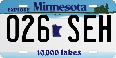 MN license plate 026SEH