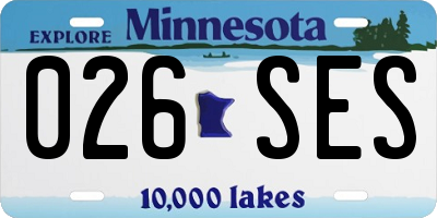 MN license plate 026SES