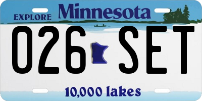 MN license plate 026SET