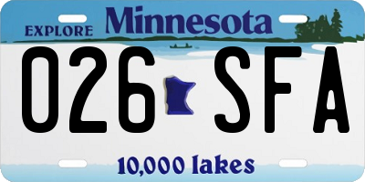 MN license plate 026SFA