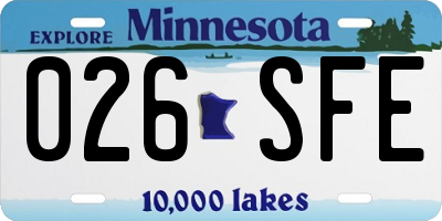 MN license plate 026SFE