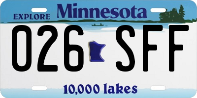 MN license plate 026SFF