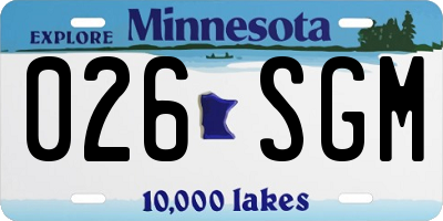 MN license plate 026SGM