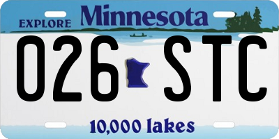 MN license plate 026STC