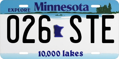 MN license plate 026STE