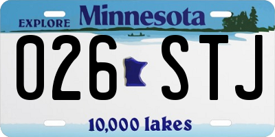 MN license plate 026STJ