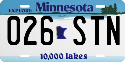 MN license plate 026STN
