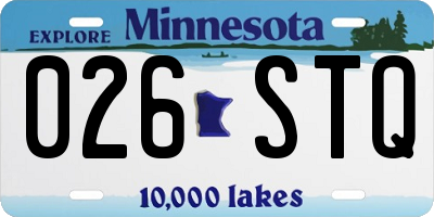 MN license plate 026STQ