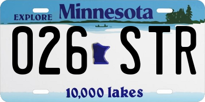 MN license plate 026STR