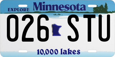 MN license plate 026STU