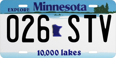 MN license plate 026STV