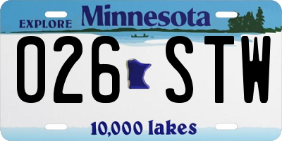MN license plate 026STW