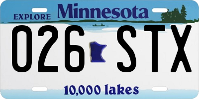 MN license plate 026STX