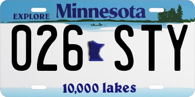 MN license plate 026STY