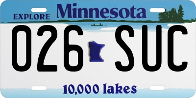 MN license plate 026SUC