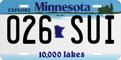 MN license plate 026SUI