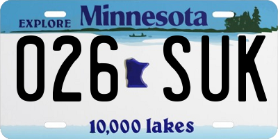 MN license plate 026SUK