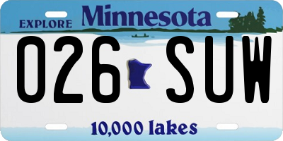 MN license plate 026SUW