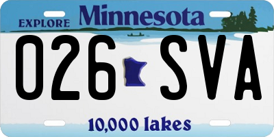 MN license plate 026SVA