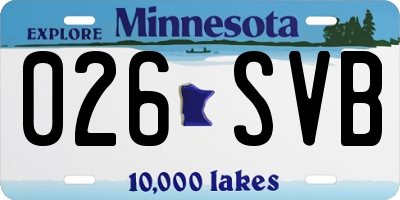 MN license plate 026SVB